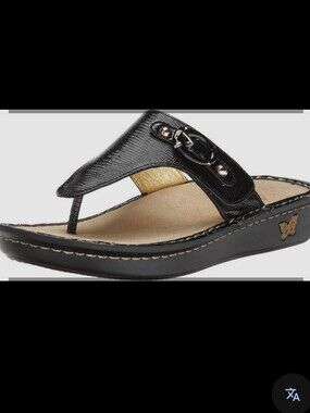 Alegria Vanessa Black Reptile Flip Flop Sandal Size 38 Amazing Comfort & Support